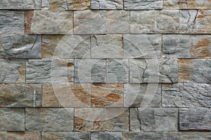 Stone facade tiles.