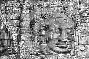Stone face at Bayon temple, Angkor Wat, Cambodia