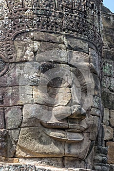 Stone face at Bayon temple, Angkor Wat, Cambodia