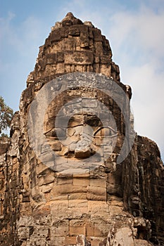 Stone face of Buddha, Angkor, Cambodia