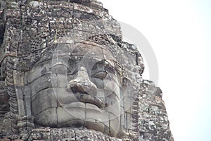 Stone faces of angkor thom, bayon, angkor wat cambodia Jayavarman VII buddha