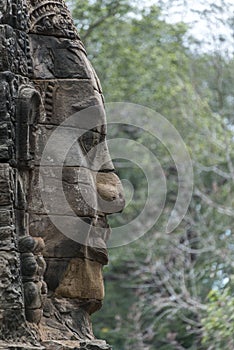 Stone faces at Bayon temple, Angkor Wat, Cambodia