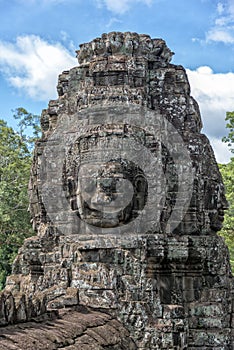 Stone faces at Bayon temple, Angkor Wat, Cambodia