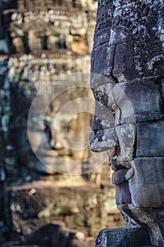 Stone faces at the bayon temple in siem reap,cambodia 10