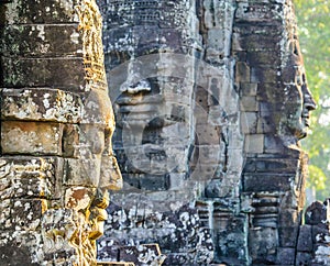 Stone faces at the bayon temple in siem reap,cambodia 12