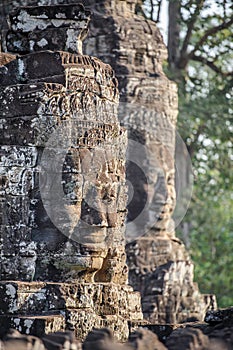 Stone faces at the bayon temple in siem reap,cambodia 3