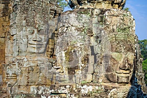 Stone faces at the bayon temple in siem reap,cambodia 4