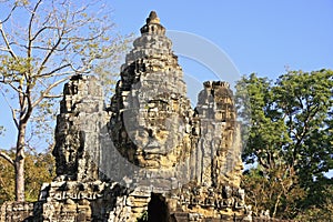 Stone faces of South Gate, Angkor Thom