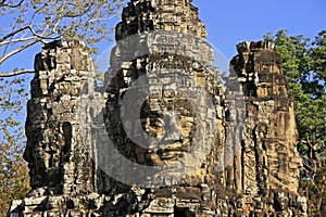 Stone faces of South Gate, Angkor Thom