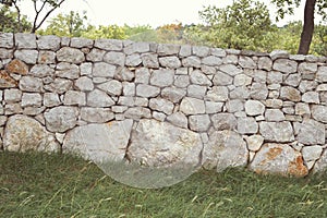 Stone fence tilted