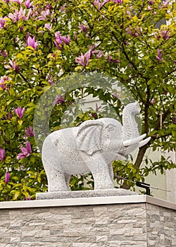 Stone figure of an elephant guarding an entrance