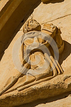 Stone figure of a monk. Sandoval Monastery. Leon. Spain photo