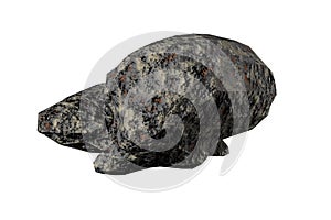 Stone figure turtle white background  3d rendering
