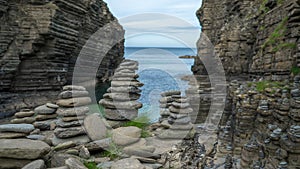 Stone figures at scottish coast