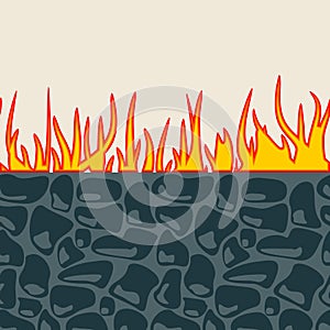 Stone and flame pattern