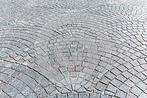 Stone floor arranged in fan shape