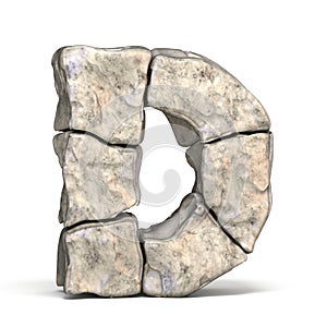 Stone font letter D 3D