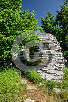 Stone forest, natural rock formation in Northern Greece