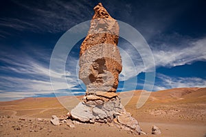 Stone formation of Pacana Monk in Atacama Desert photo