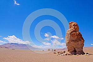 Stone formation Pacana Monks, Monjes De La Pacana, The Indian Stone, near Salar De Tara, Los Flamencos National Reserve photo