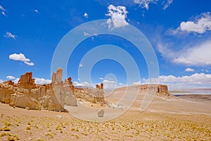 Stone formation Pacana Monks, Monjes De La Pacana, The Indian Stone, near Salar De Tara, Los Flamencos National Reserve