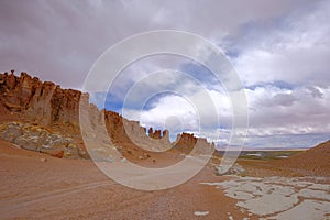 Stone formation Pacana Monks, Monjes De La Pacana, The Indian Stone, near Salar De Tara, Los Flamencos National Reserve