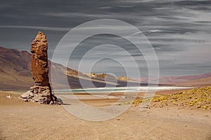 Stone formation Pacana Monks near Salar De Tara, Atacama Desert photo