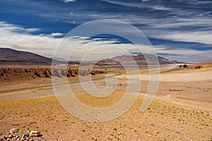 Stone formation Pacana Monks near Salar De Tara, Atacama Desert photo