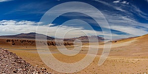 Stone formation Pacana Monks near Salar De Tara panorama, Atacama Desert photo