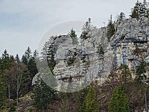 Stone formations like a big face in the region of doubs