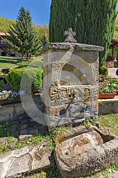 Stone fountain in Temski monastery St. George, Pirot, Republic of Serbia