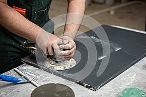 Stone furniture production.