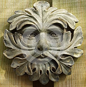 Stone Garden Face Ornament