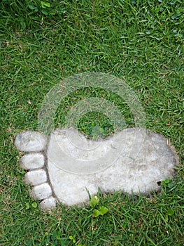 Stone garden path in foot format.