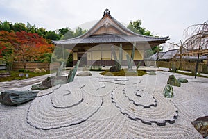 stone garden and shrine at Enkoji Temple in Kyoto