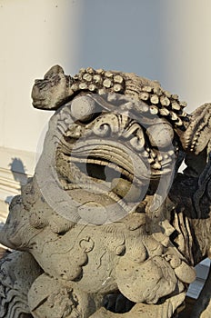 Stone Gargoyl demon Dragon Bangkok temple Thailand buddhism