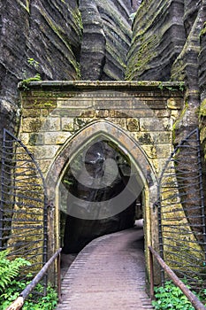 Stone gate in National Park in Adrspach - Teplice rocks