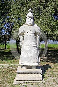 Stone general statue in the Eastern Royal Tombs of the Qing Dynasty, china