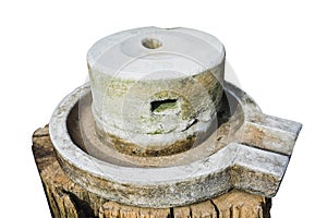 Stone grain hand grinding millstones.