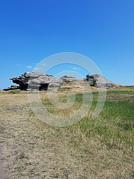 Stone rocks in the steppe