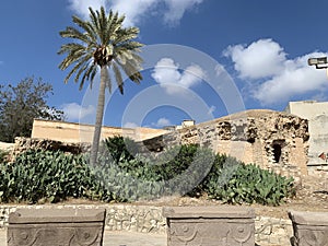 Stone graves in The catacombs of Kom El Shoqafa