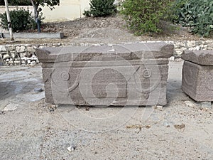 Stone Graves outside Catacomb of Kom El Shoqafa