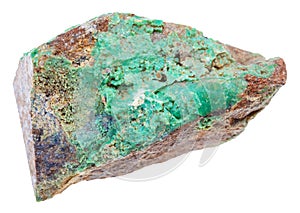 Stone of green Garnierite rock nickel ore