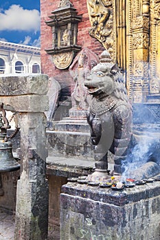 Stone Guardian at Changu Narayan Temple, Nepal