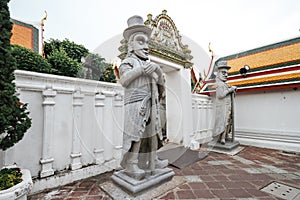Stone Guardian Giant of The Temple at Wat Pho, Bangkok Thailand
