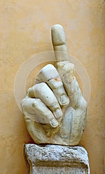 Stone hand showing direction