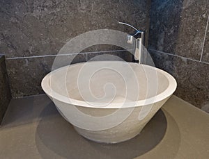 Stone hand wash basin photo