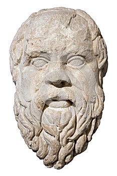 Stone head of the greek philosopher Socrates