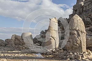 Stone head statues at Nemrut Mountain in Turkey