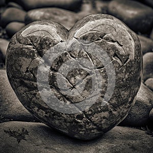 Stone heart, cruel heart, hard heart, heart made of stone